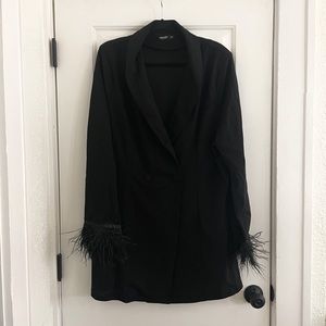 SHEIN Plus Shawl Collar Fringe Trim. 4XL (US 20)